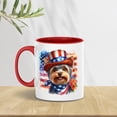 thumbnail image 3 of Patriotic Yorkshire Terrier Celebrates 4th of July 11oz Accent Two-tone Mug Yorkie Dog Lover Gifts Coffee Tea Cup - 02009, 3 of 5
