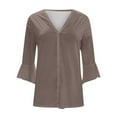 thumbnail image 3 of Patlollav Womens Button Cardigan Puff Sleeve Loose Cover Up Blouse Tops on Ladies, 3 of 7