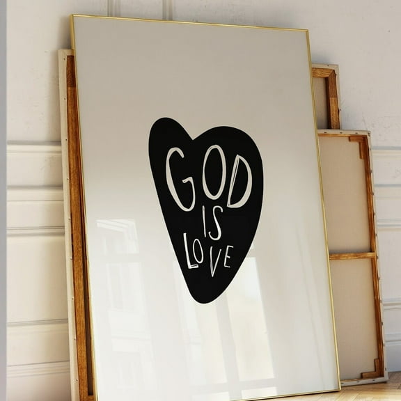 Kna Prints - God Is Love Print Minimalist Heart Wall Art Bible Poster Christian Quote Poster Print Neutral Simple Heart Decor Unframed Poster, UNFRAMED-8x12