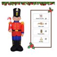 thumbnail image 6 of Giant 6ft Inflatable Nutcracker Soldier Yard Decoration - Festive Holiday Outdoor Decor, Red & Black, Durable Polyester, LED Lights, Easy Setup, 6 of 9