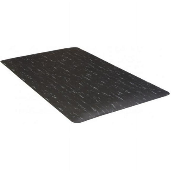 3 x 5 ft. K-Marble Foot Vinyl Mat, Black & White