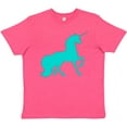 thumbnail image 3 of Inktastic Aqua Unicorn Youth T-Shirt, 3 of 5