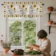 thumbnail image 6 of Sunflowers Rod Pocket Curtain Valance, Vintage Bee You Are My Sunshine Retro Farmhouse Window Valance for Living Room, Bedroom, Kitchen 42"W x 12"L, 6 of 9