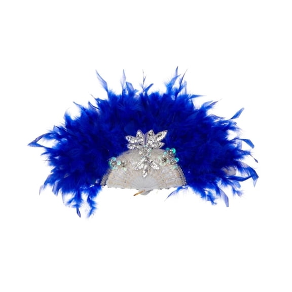 Folding Feather Fan,Wedding Dance Hand Fan Party Props Feather Foldings Fan for Woman Dance Fan 95AA