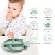 thumbnail image 3 of Plato con ventosa para bebés, platos divididos de silicona para niños, platos para niños pequeños Suministros de alimentación portátiles para la primera etapa, platos para niños pequeños Plato con ventosa para niños y utensilios Fish-Green Lake Blue Sailing Electrónica, 3 of 6