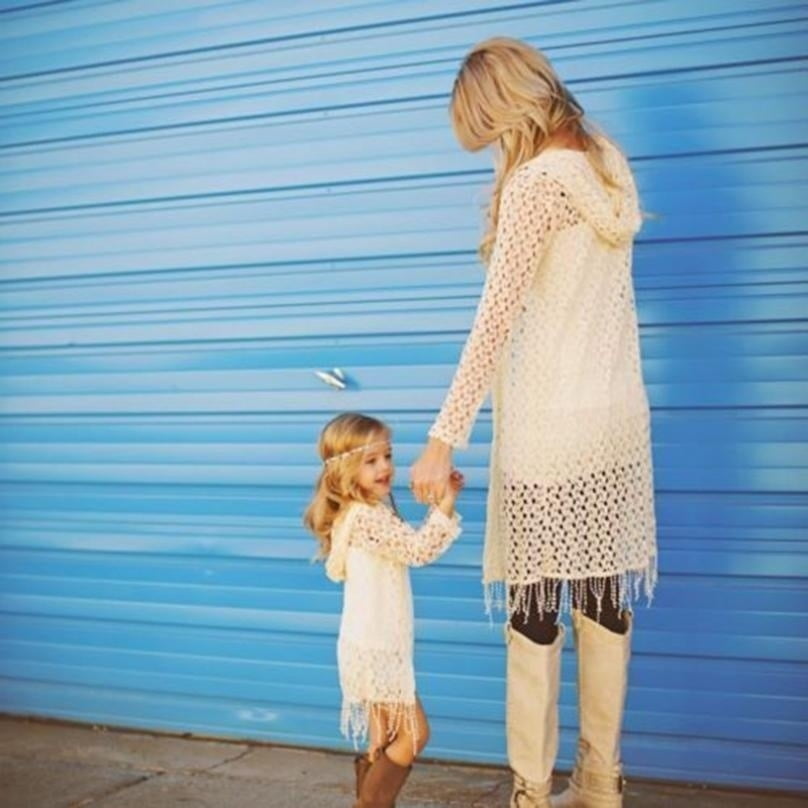 mother and daughter matching coats