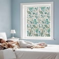 thumbnail image 3 of Teal Paisley Floral Window Privacy Film, Boho Ethnic Tribe Traditional Static Cling UV Sun Blocking Heat Control Window Tint Day and Night, Non-Adhesive One Way Windows Privacy Cover 17.7''x39.3'', 3 of 7