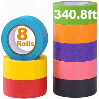 6 Rolls Colored Masking Tape 0.6 inch Wide, Rainbow Colors