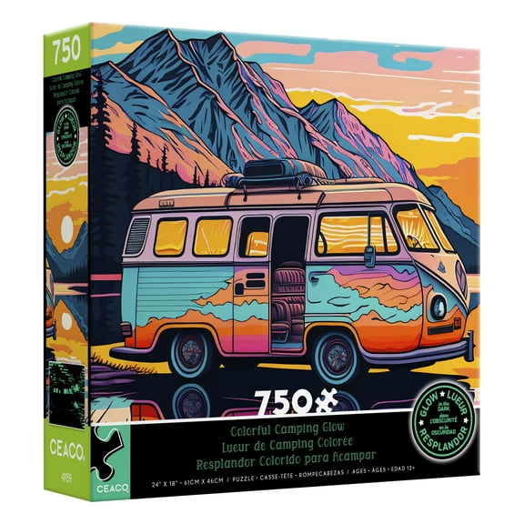 Ceaco Colorful Camping Glow (Ray Heere) 750 Piece Interlocking Jigsaw Puzzle