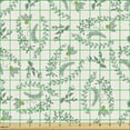 thumbnail image 2 of Botanical Fabric by the Yard, Curlicue Leafy Branches Spring Seasonal Herbs, Decorative Upholstery Fabric for Sofas and Home Accents, Ivory Pale Reseda Green by Ambesonne, 2 of 5