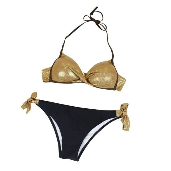 LYXSSBYX Swimsuits for Women Two Piece Womens Women's Sexy Split Bikini Two-Piece Solid Color Beach Padded Bra Swimsuit