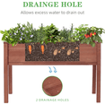 thumbnail image 4 of Raised Beds for Gardening, Outdoor Garden Bed Wooden W/Legs, Above Ground Elevated Flower Shrub Bed wiith Linner, Brown 48 x 24 x 30'', 4 of 7