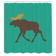thumbnail image 3 of Ambesonne Moose Shower Curtain, Deer Family and Antlers, 69"Wx70"L, Sea Green Brown, 3 of 5
