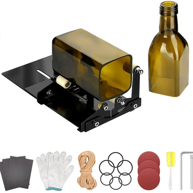 Glass Bottle Cutter Wine Bottle Cutter Glass Cutting Kit 19-Piece Upgraded Version Square and Round Wine Beer Glass Sculpture Cutter used to Mak