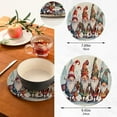 thumbnail image 3 of Christmas Gnomes Round Woven Potholders Set Trivets for Hot Dishe Heat Resistant Non-Slip Trivets for Cooking and Baking Kitchen Home Decor, 3 of 7