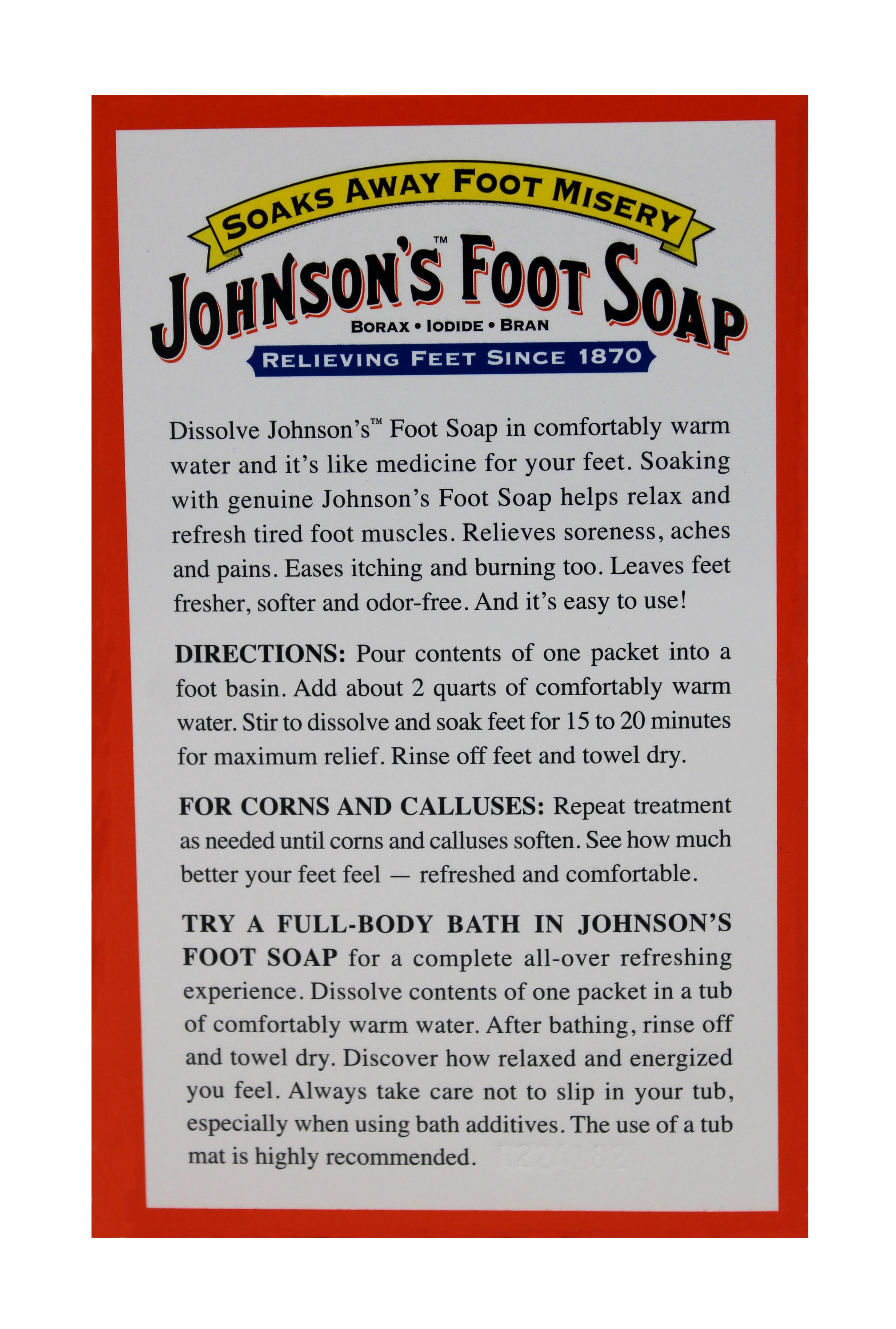 JOHNSON'S Foot Soap Powder Packets 8 Each (Pack of 3)