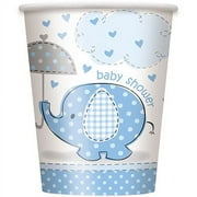 9oz Paper Blue Elephant Baby Shower Cups, 8ct