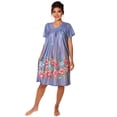 thumbnail image 2 of Women's Floral Printed Short-Sleeve Lounger Nightgown Sleepwear, Large Morning Glory, 2 of 5
