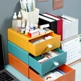 thumbnail image 6 of Stackable Desk Drawer Organizer, Desktop Cosmetic Organiser Tabletop Pen Organization Multi-Function Storage Container Holder Supplies , Yellow, 6 of 8