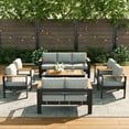 thumbnail image 3 of LayinSun Outdoor Aluminum Furniture Set with Coffee Table, Modern Patio Conversation Sets for Porch, Backyard, 3 of 9