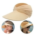 thumbnail image 5 of ZHENHONG Sun Hats for Women Summer Beach Sunscreen Hat Cool Outdoor Visor Sports Hat Casual Solid Color Headwear Beige, 5 of 5