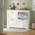thumbnail image 2 of Mabor 2PCS Shoe Cabinet with Flip Drawers&Adjustable Shelves Free Standing Shoe Storage Cabinet Organizer for Entryway Foyer Hallway, White, 2 of 8