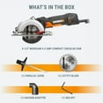 thumbnail image 2 of WORX WX439L 4.5 Inch and 4.5 Amp One Hand Compact Circular Saw, Black and Orange, 2 of 4