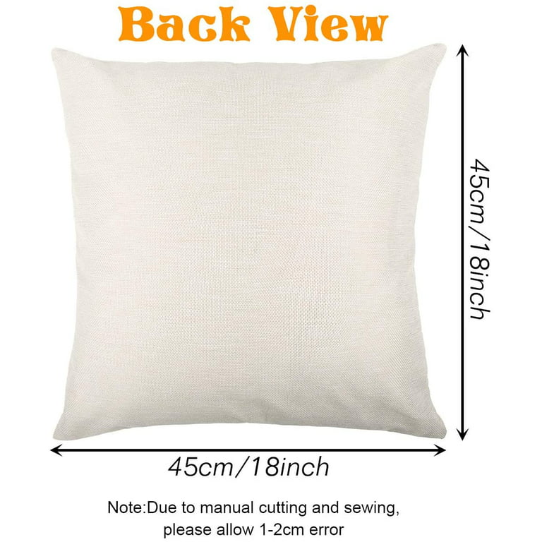 Deconovo 4 PCS Pillow Covers 18x18, No Insert - Faux Linen Sublimation