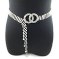 thumbnail image 1 of Women Rhinestone Belt Silver Shiny Diamond Fashion Crystal Ladies Double O-Ring Waist Belt for Jeans Dressesby, 1 of 6