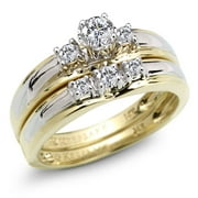 1/3 Ct Tt 3 Stone Bridal Set Ks Courtney