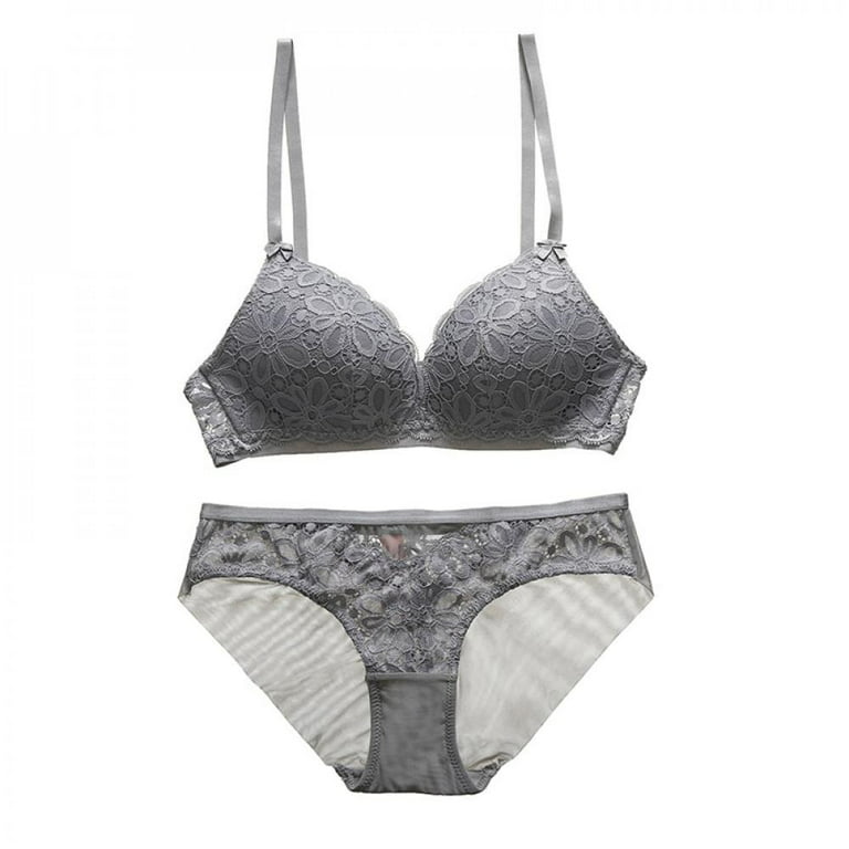 Buy online Grey Lace Bra And Panty Set from lingerie for Women by  Prettybold for ₹480 at 70% off