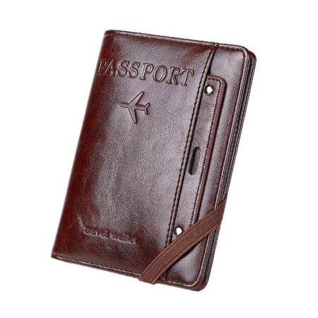 Agiufgs PU Passport Holder, 4.33x0.79x6.1 in, Secure Travel Document Organizer with Card Slots, Ideal for International Flights and Airport Security