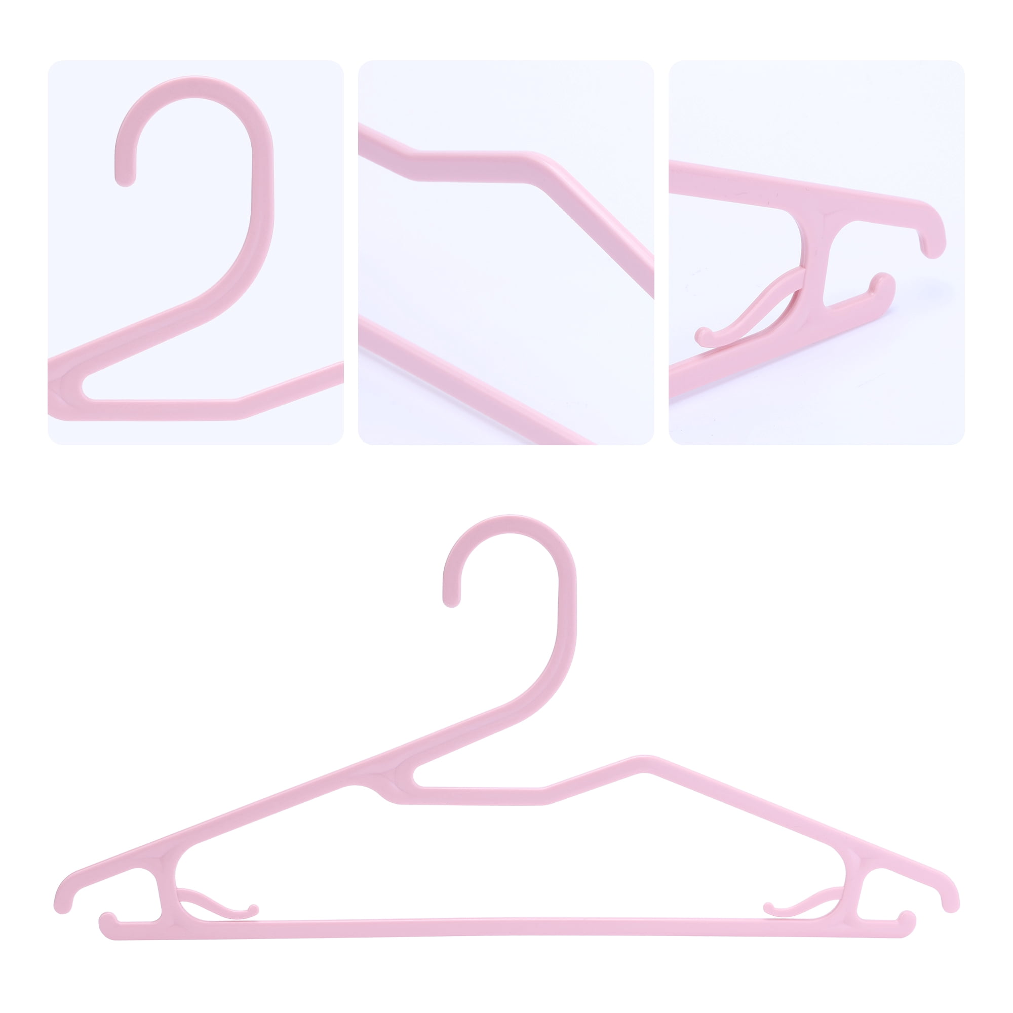 Unique Bargains Plastic Pants Hangers with Non-Slip Hook 20 Packs Pink