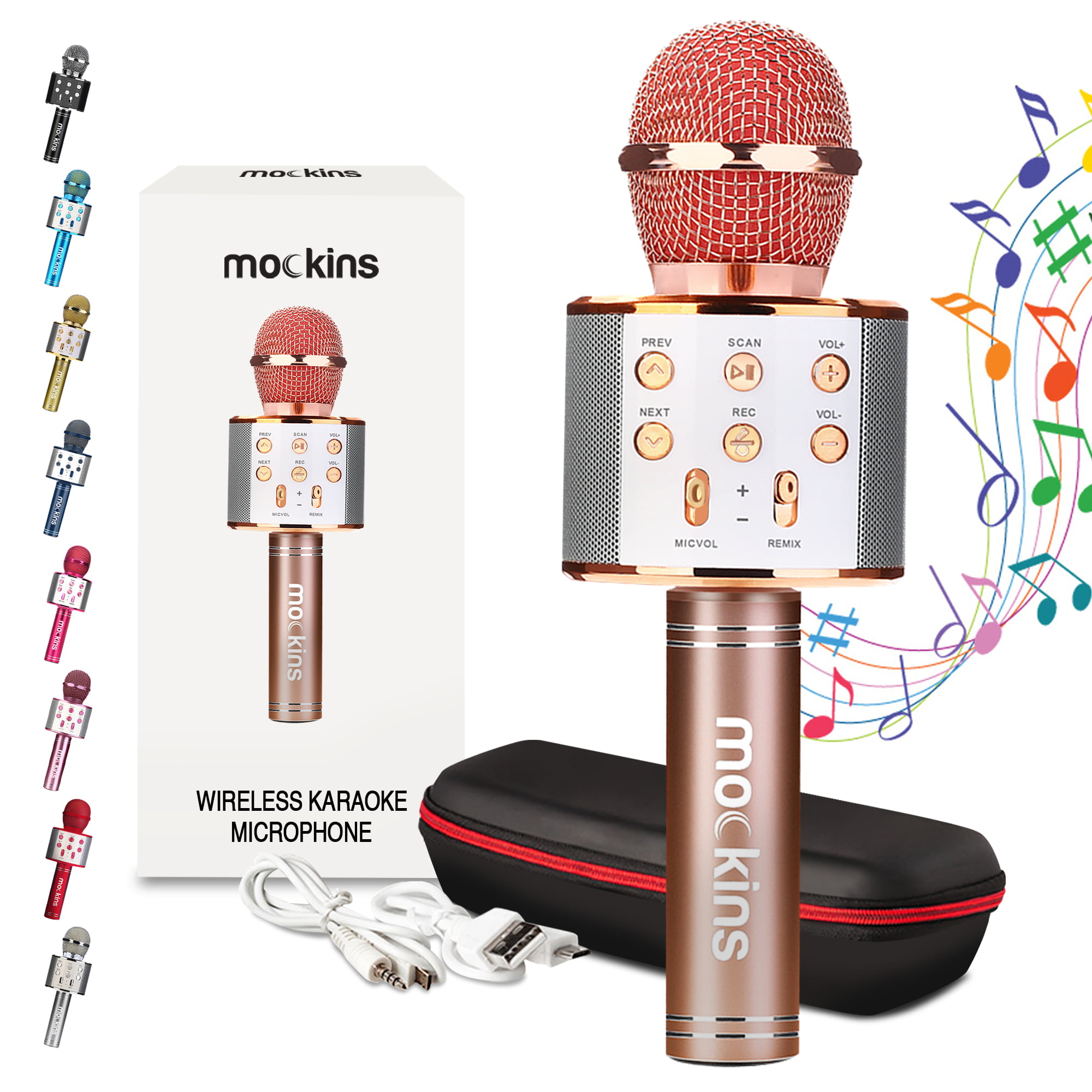 Masaccio Halloween timmerman Mockins Rose Gold Portable Bluetooth Karaoke Microphone | Mic & Bluetooth  Speaker | Compatible with IOS and Android Devices - Walmart.com