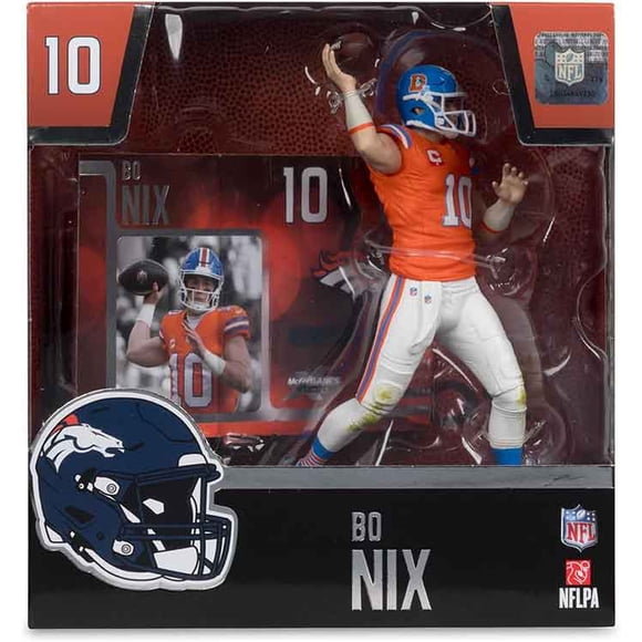 NFL Football Sportspicks 7 Inch Static Figure - Bo Nix White Pants #47