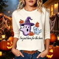 thumbnail image 2 of Yuhangmm Halloween Shirts for Women Casual Women T Shirts Short Sleeve Crew Neck Graphic Print for Everyday Comfort and Style Beige M, 2 of 4