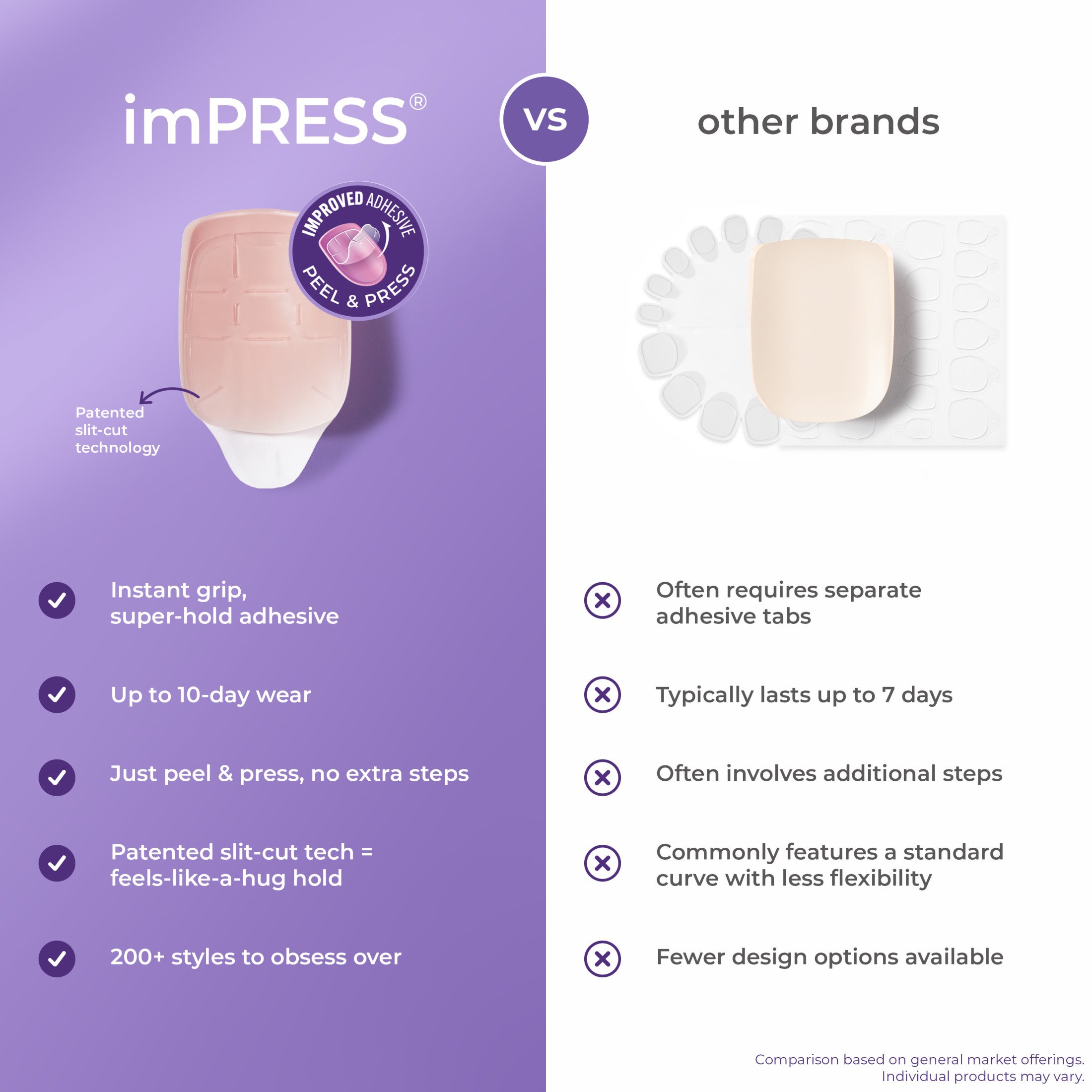 Kiss Impress ColorFX Short Squoval Press-On Nails Pink photo 7