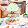 thumbnail image 2 of Microwave Heating Glass Lunch Box Refrigerator Fresh-keeping Bowl With Lid Sealed Box Bento Box Large Capacity Lunch Box 370ml, 2 of 6