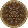 thumbnail image 1 of Ahgly Company Indoor Round Patterned Cinnamon Brown Area Rugs, 7' Round, 1 of 6