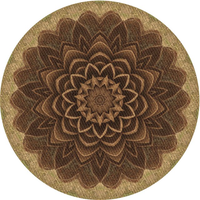Ahgly Company Machine Washable Indoor Square Transitional Cinnamon Brown Area Rugs, 3' Square