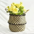 thumbnail image 4 of (Clearance) BNNG Woven Seagrass Baskets Belly Basket Folding Boho Natural Plant Pot with Handles Round Decorative Wicker Large Indoor Planter for Home Outdoor Tree Planters Decor, 4 of 5
