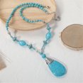 thumbnail image 4 of Turquoise Necklace, Boho Long Beaded Necklace with Vintage Ethnic Bohemian Turquoise Pendant - Statement Western Jewelry Gifts for Women, 4 of 5