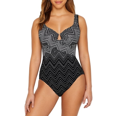 Miraclesuit Womens Stitch Mix Escape Underwire One-Piece Style-6523576 Swimsuit