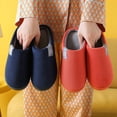 thumbnail image 3 of Zapatillas de casa de fondo suave y grueso para hombre y mujer, pantuflas de felpa para el hogar, zapatillas térmicas antideslizantes para interiores, Invierno, 3 of 5