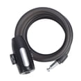 thumbnail image 4 of Candado de bicicleta con cable de 1,5 m de largo, color negro mate, 2 llaves, PVC, cuerda de acero gruesa, en espiral, con soporte de montaje para exteriores., 4 of 14