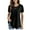 Black, variant on VOIANLIMO Women's Plus Size Summer Tops Short Sleeve Lace Pleated Blouses Tunic Tops M-4XL