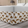 thumbnail image 1 of Jaguar Bed Skirt, Watercolor Style Composition of Exotic Animals Hand Drawn Design, Elastic Bedskirt Dust Ruffle Wrap Around for Bedding Decor, 4 Sizes, Pale Brown and Brown, by Ambesonne, 1 of 2