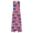 thumbnail image 4 of Robe Portefeuille Mode Femmes Décontractée Col en V Robes Imprimées pour la Fête de l'Indépendance Robe d'Été Sans Manches Robe à Enfiler Robe à Manches Courtes en Liquidation, 4 of 4