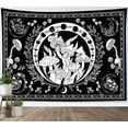 thumbnail image 3 of Black and White Mushroom Tapestry Wall Hanging Boho Starry Sky with Moon Phase Country Plant Wall Tapestry for Bedroom Aesthetic Farmhouse Vintage Tapestry for Living Room College Dorm Decor, 60Wx40H, 3 of 7