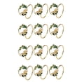 thumbnail image 1 of Anillo de Servilleta Anillos de Servilleta de Flor de Perla Dorada Juego de 12 Servilleteros de Metal para la Decoración de la Mesa de la Cena Del Banquete de Boda, 1 of 5